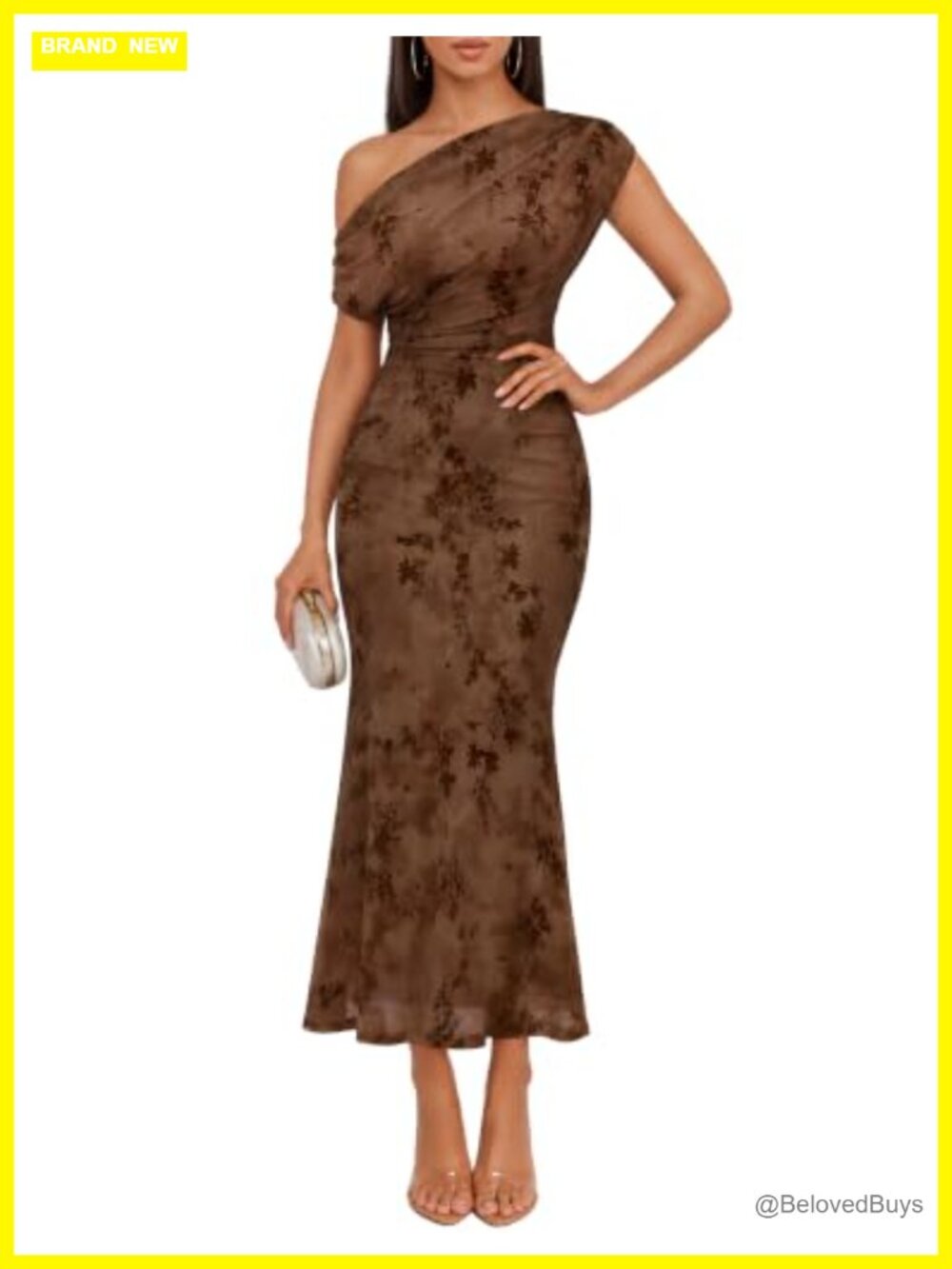 Off Shoulder Floral Mesh Maxi Dress Formal Wedding Guest